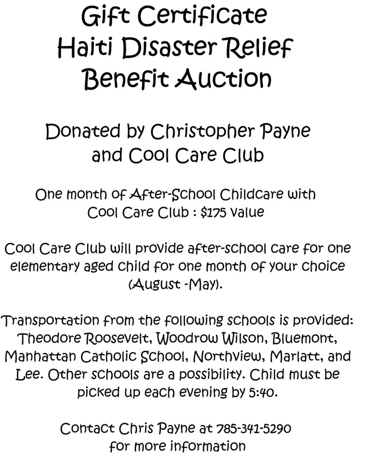 image for item 1017 One month of after school child care with Cool Care Club