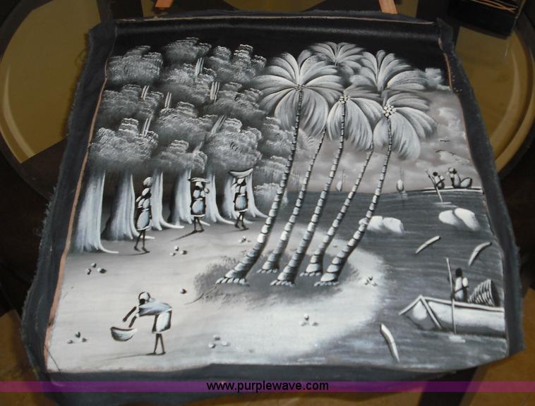 image for item 1022 Black and white cloth painting made in Haiti