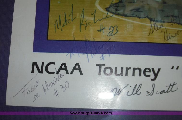 image for item 1026 K-State Wildcats 1987-1988 Men's basketball autographed team framed picture