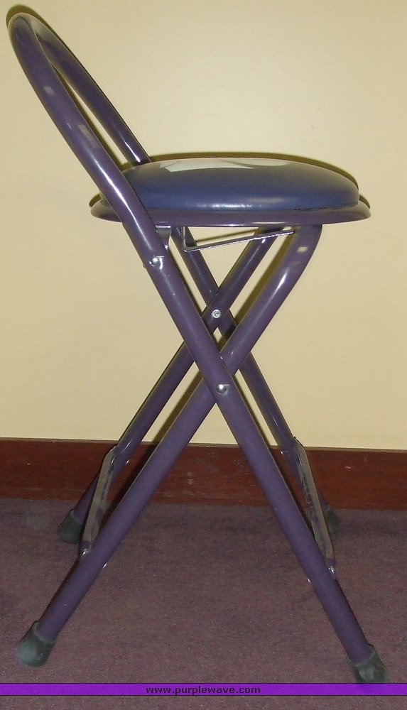 image for item 1084 Frank Martin autographed K-State purple folding stool