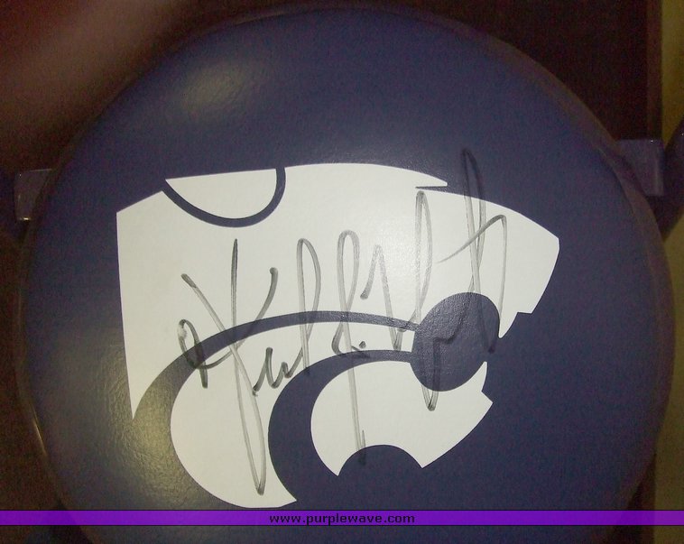 image for item 1084 Frank Martin autographed K-State purple folding stool