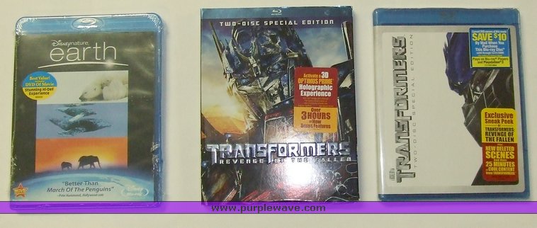 image for item 1091 Memorex Blu-ray player with three Blu-ray movies