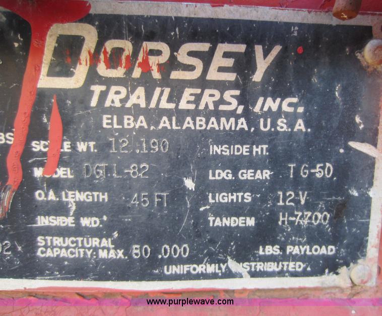 image for item A5654 1984 Dorsey 45' flatbed semi trailer