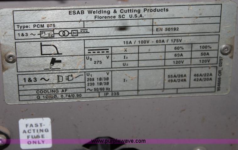 image for item B8826 ESAB plasma cutter