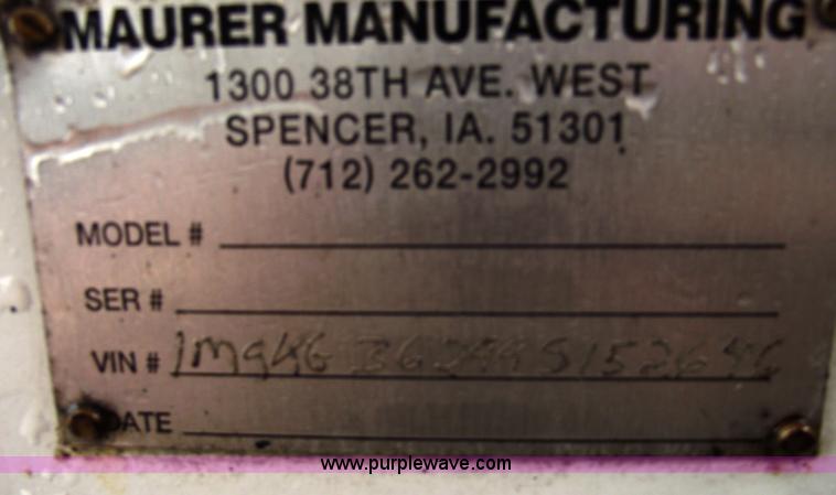 image for item C5955 2009 Maurer 36' hopper trailer