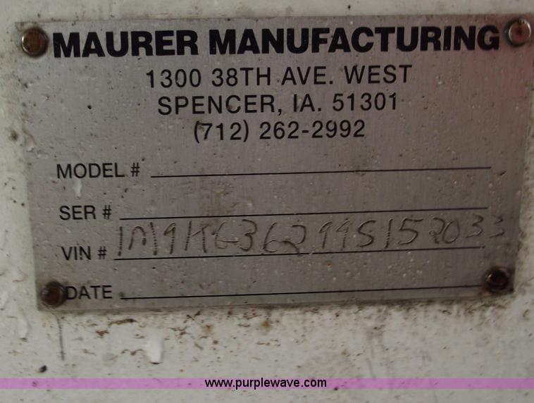 image for item C5956 2009 Maurer 36' hopper trailer