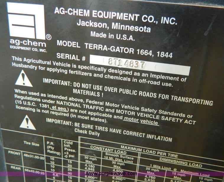 image for item D8672 1997 Ag-Chem TerraGator 1844 self propelled sprayer