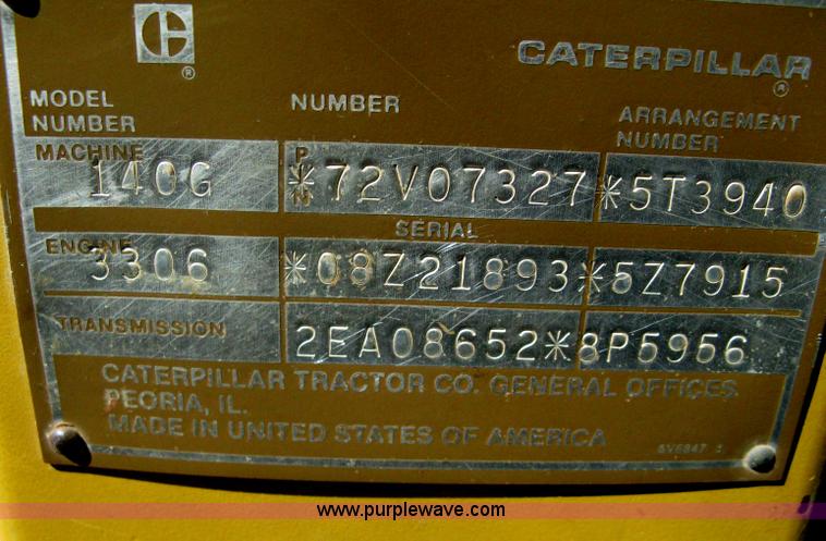 image for item A6078 1984 Caterpillar 140G motor grader