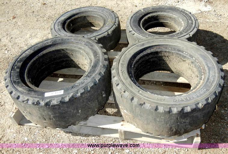 image for item C4170 (4) solid rubber forklift tires