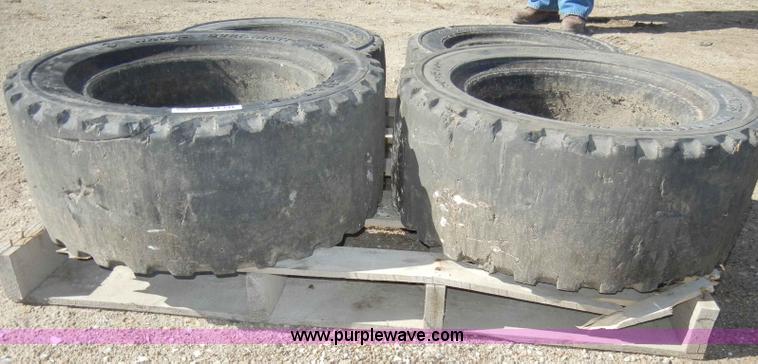 image for item C4170 (4) solid rubber forklift tires