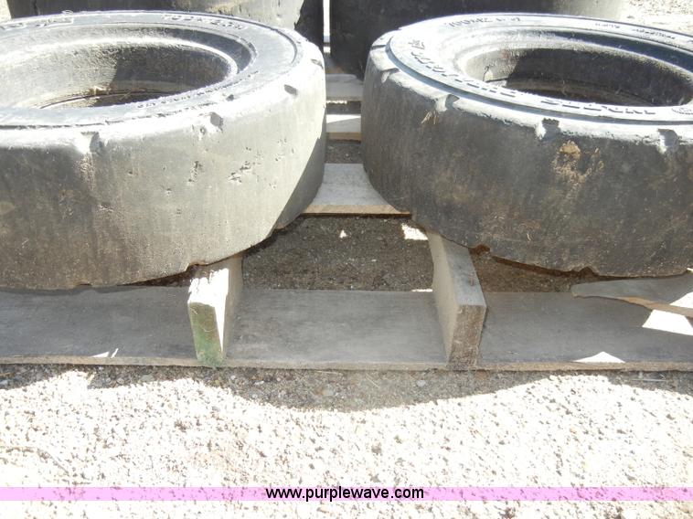 image for item C4170 (4) solid rubber forklift tires