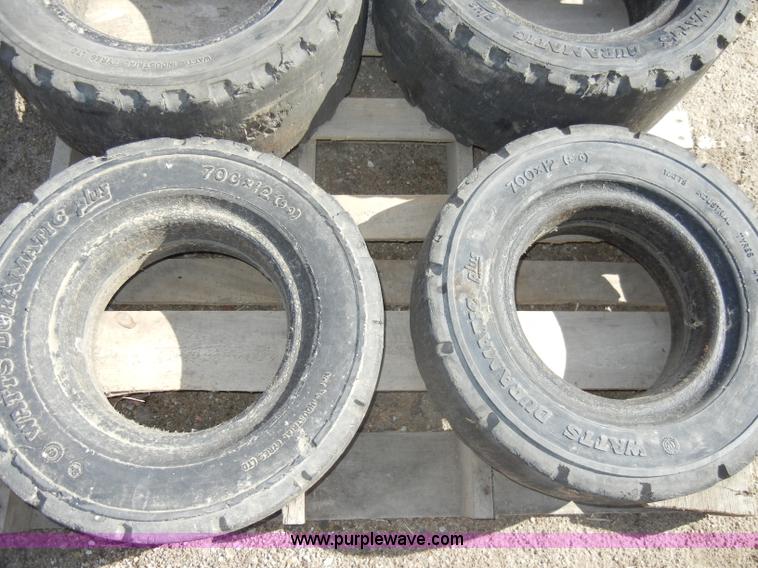 image for item C4170 (4) solid rubber forklift tires