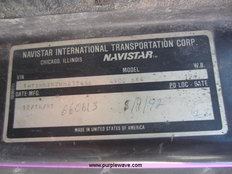 image for item C5346 1992 International 4900 dump truck