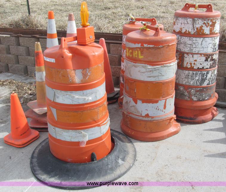 image for item G9453 Assortment of safety cones and barrels