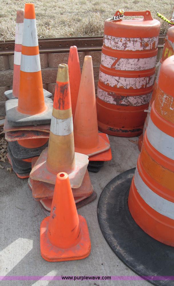 image for item G9453 Assortment of safety cones and barrels