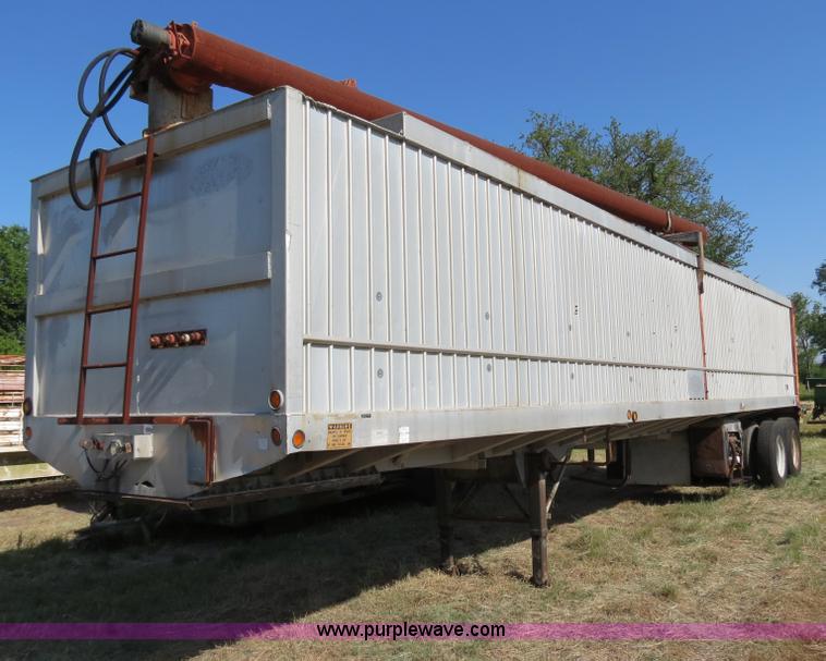 image for item B2337 1977 Kraus 42' aluminum bulk feed trailer