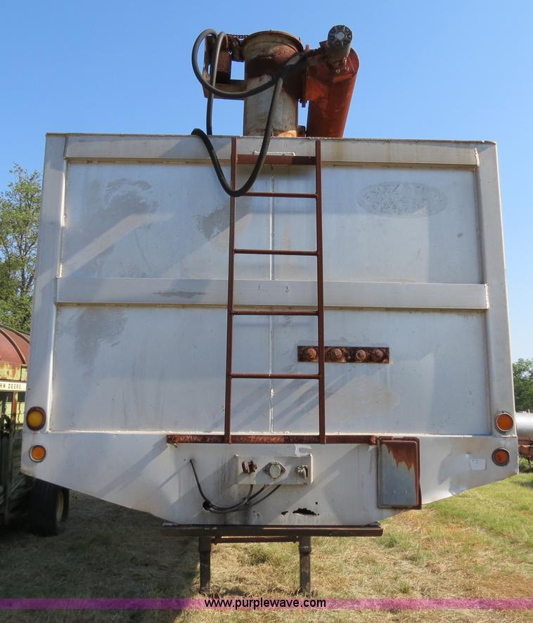 image for item B2337 1977 Kraus 42' aluminum bulk feed trailer