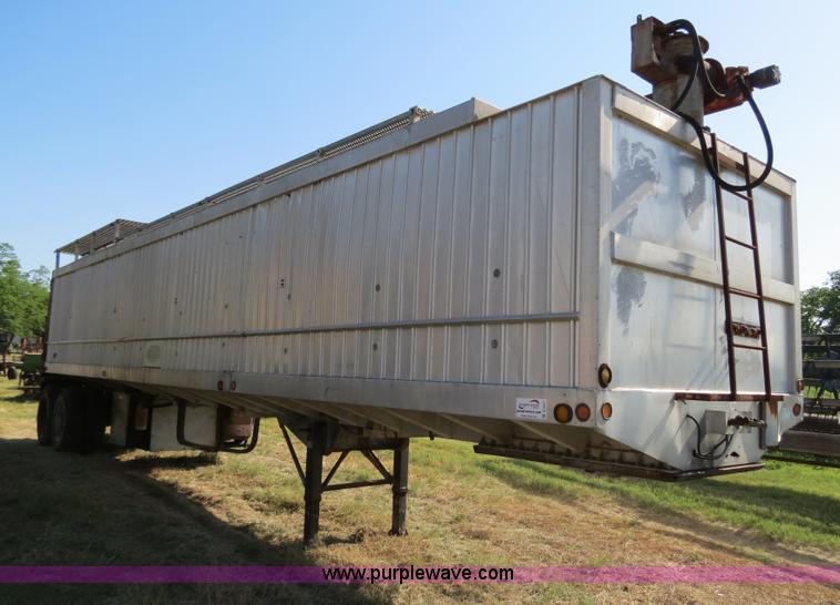 image for item B2337 1977 Kraus 42' aluminum bulk feed trailer