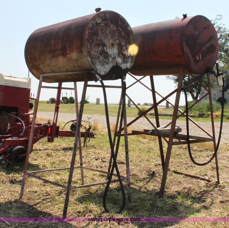 image for item D5214 (2) 300 gallon fuel tanks on stands