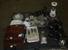 Assorted household items Bath towels Tea kettle Dishes Glassware Pots and pans Iron Silverware Blend...