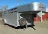 1999 Sooner aluminum stock trailer 24 L x 7 W Center divider gate LT235/85R16 tires GVWR 14,000 lbs ...