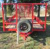 Thumbnail T_F4153A.JPG of 2005 Hugh single axle trailer , 14L x 6 5W wood deck , 11 5 quot H sides , 6 5W x 93 quot H rear gat...