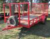 Thumbnail T_F4153B.JPG of 2005 Hugh single axle trailer , 14L x 6 5W wood deck , 11 5 quot H sides , 6 5W x 93 quot H rear gat...
