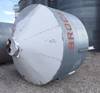 Hopper bottom grain bin 9 diameter x 5 5 tall Corrugated steel construction 6 outlet and gate Domed ...
