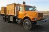 Thumbnail T_F4170B.JPG of 1998 International 4900 flatbed/paint nurse truck , 57,043 miles on odometer , 1,799 hours on meter ...