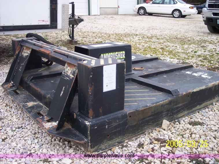 E3727.JPG - 1998 AmmBusher BC601 shredder skid steer attachment , 5W , Quick attach , Hydraulic driven , Serial ...