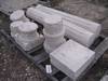 Set of 2 Mediterranean natural stone carved columns Each column is 90 in length and has a 15 1/2 X 1...