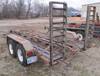 Thumbnail T_F4282G.JPG of 1981 13 tandem axle trailer , 75 quot W , 5 5L x 18 quot W ramps , Pintle hitch , Safety break away ...