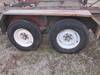 Thumbnail T_F4282H.JPG of 1981 13 tandem axle trailer , 75 quot W , 5 5L x 18 quot W ramps , Pintle hitch , Safety break away ...