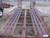 Thumbnail T_F4282S.JPG of 1981 13 tandem axle trailer , 75 quot W , 5 5L x 18 quot W ramps , Pintle hitch , Safety break away ...
