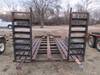 Thumbnail T_F4283F.JPG of 1977 13 tandem axle trailer , 75 quot W , 52 quot L x 18 quot W ramps , Pintle hitch , Safety break ...