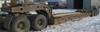 1996 Dynaweld lowboy trailer 49 L x 102 W wood deck 55 stinger axle 23 well Honda GX gas engine Out ...