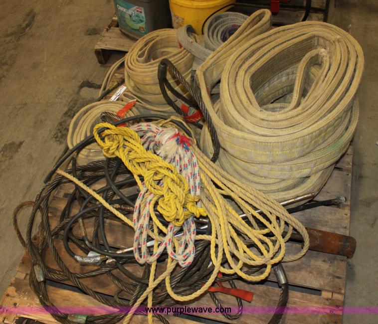 image for item AA9195 Pallet of assorted chokers, lifting straps and more