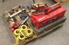 Assorted tools 3 10 ton American force, foundy body, and frame porta power 20 ton bottle jack 12 ton...