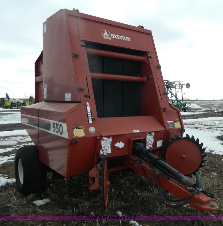 Hesston 550 round baler noreserve auction on Wednesday, March 27, 2013