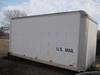 1999 Morgan cargo truck box Model GVFD09116096 16 5 L x 8 W Rear platform Roll up door Wood floor E ...