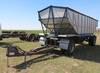 Shop built grain hopper pup trailer 600 bu capacity Pintle hitch Rollover tarp Aluminum sides Spring...