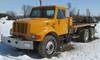 1998 International 4900 flatbed truck 128,459 miles on odometer 4,002 hours on meter International D...