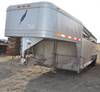 1998 Featherlite 8120 gooseneck livestock trailer 24 L x 7 W 93 L full nose cone compartment Drop do...