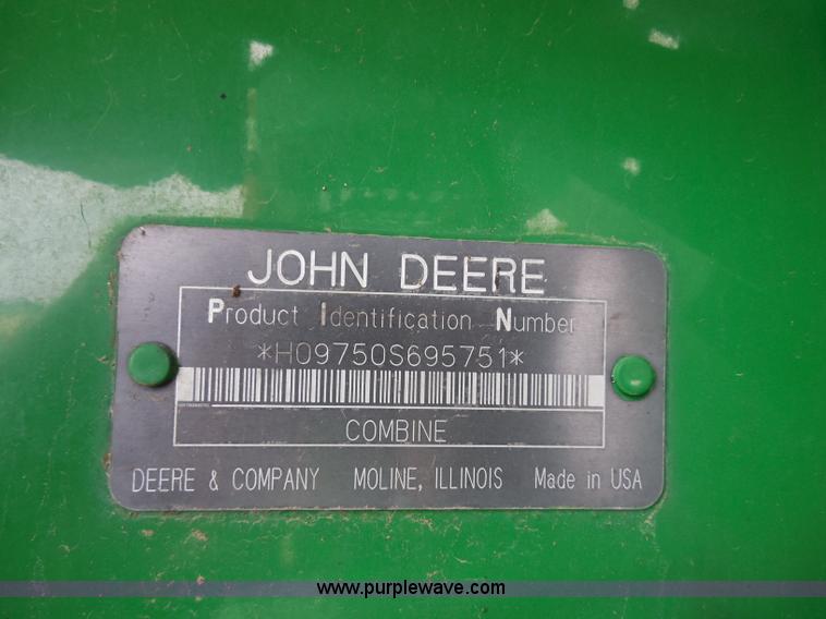 image for item A5159 2002 John Deere 9750 STS 2WD combine