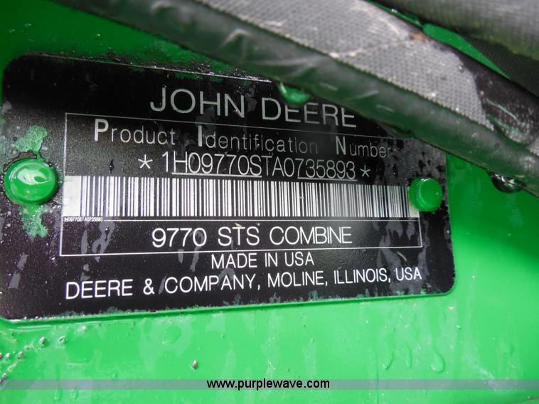 image for item F8804 2010 John Deere 9770 STS 2WD combine