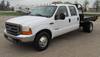 2000 Ford F350 Super Duty Crew Cab flatbed pickup truck 97,956 miles on odometer 7 3L V8 OHV 16V tur...
