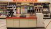 Valspar paint mixing station and display Color chip display rack Tilt dispenser Fluid management Har...