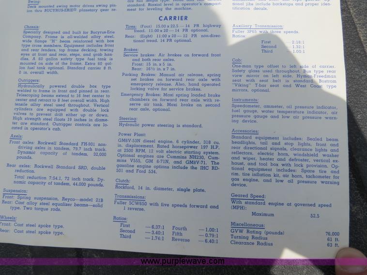 image for item B4783 1968 Bucyrus Erie 45C HydroCrane 30 ton hydraulic truck crane