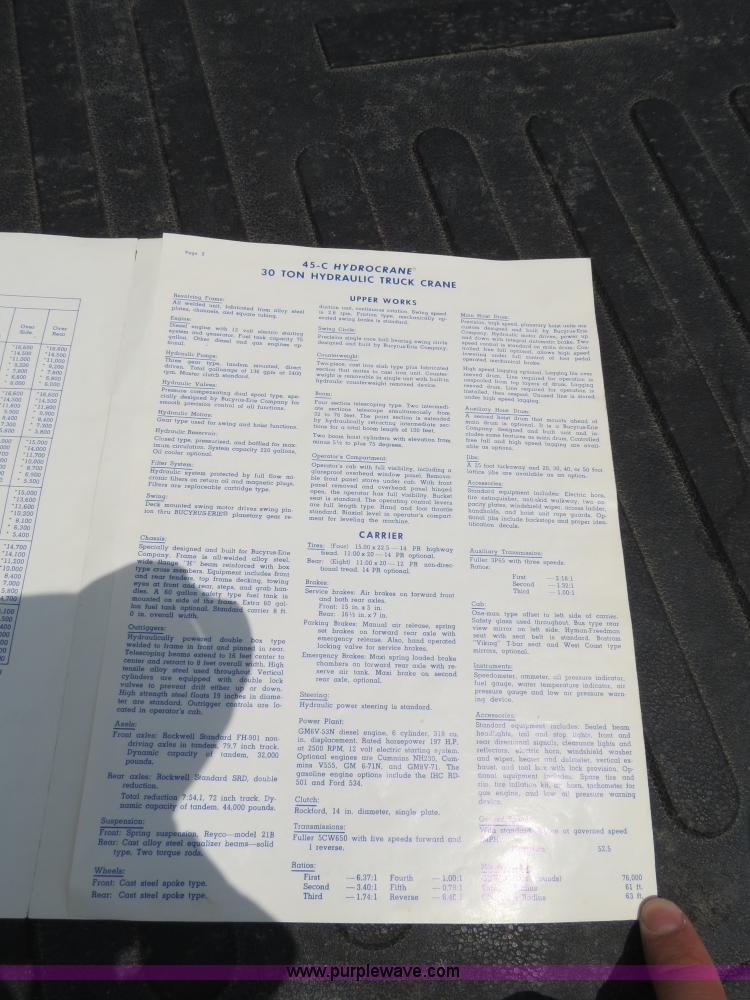 image for item B4783 1968 Bucyrus Erie 45C HydroCrane 30 ton hydraulic truck crane