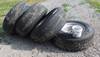 4 385/65R22 5 tires and aluminum wheels Bud style mounting Lug nuts included Shipping quotes availa...